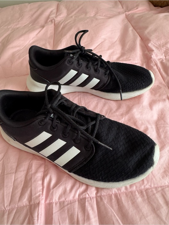 adidas Shoes - adidas Black Athletic Sneakers with White Stripes